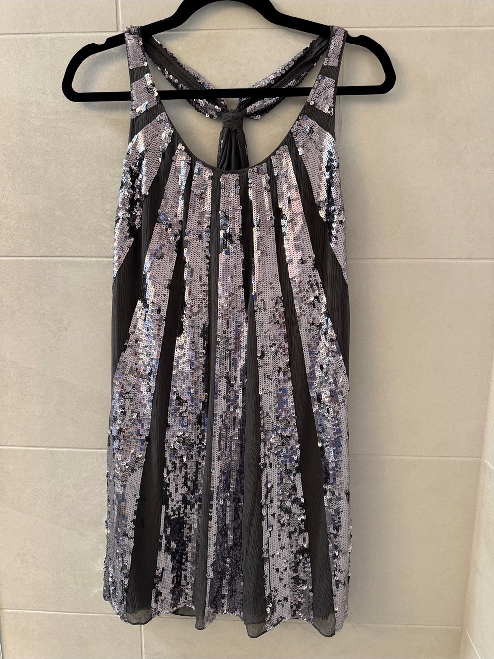 Juicy Couture Black Dress with Silver Sequin Panels